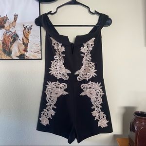 Charlotte Russe Embroidered Romper / Size S